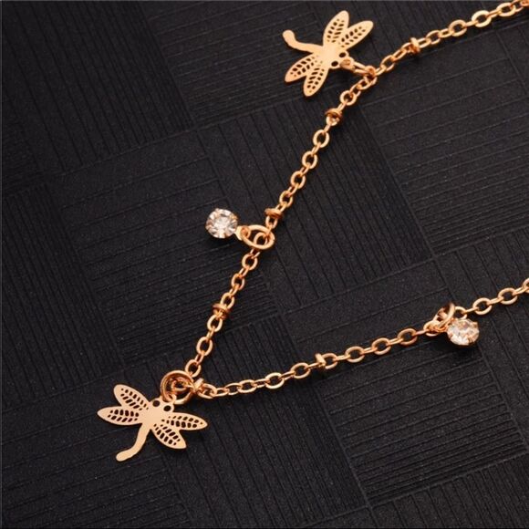 Gold Dainty & Charming DragonFly Anklet (H2) - Picture 2 of 4